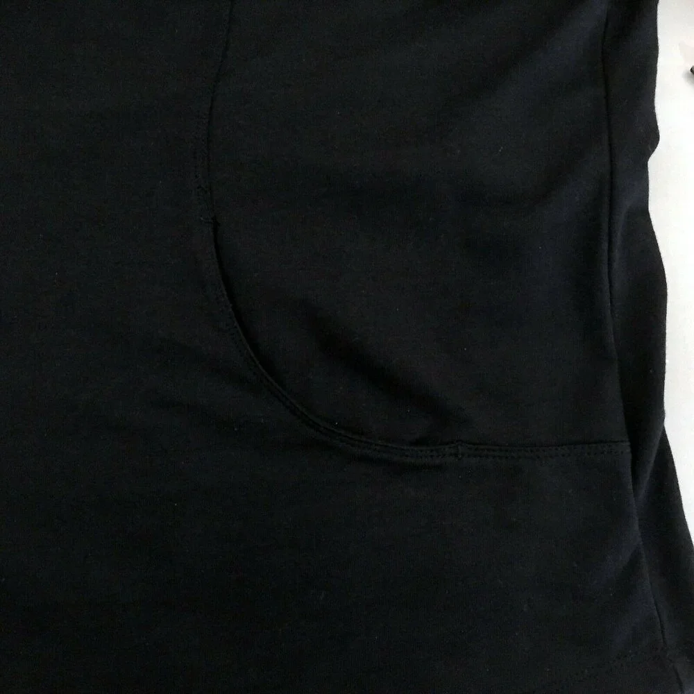 D & Co Active Womens Large Blouse Black Relaxed Fit Pockets Top Pullover Stretch - Picture 7 of 10